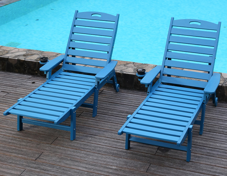 Набор из 2 предметов Serene Ocean Blue для отдыха в Адирондак из ПЭВП